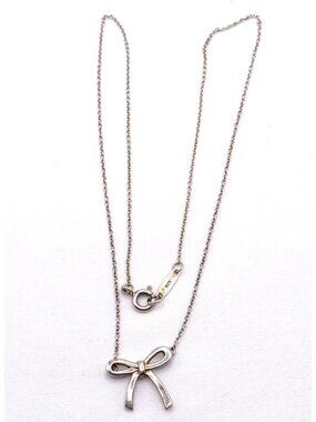 Tiffany & Co Sterling Silver 925 Bow Necklace 17"